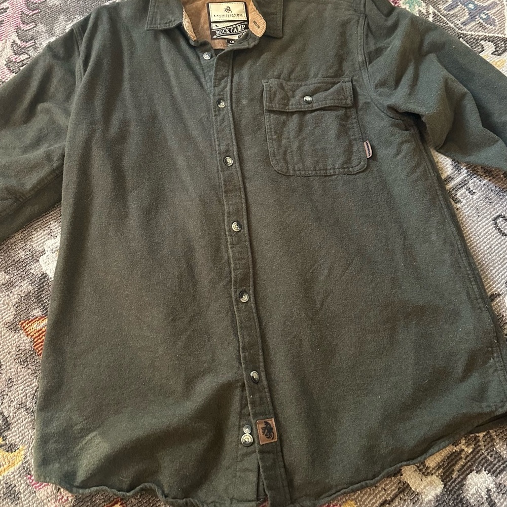 Legendary Whitetails Green and Brown Men's Buck Camp Flannel Shirt